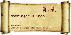Maczinger Alinda névjegykártya